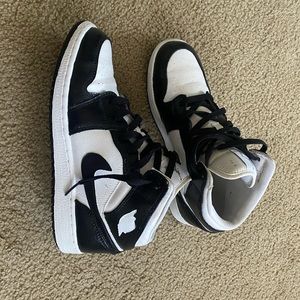 Custom black and white Jordan 1s